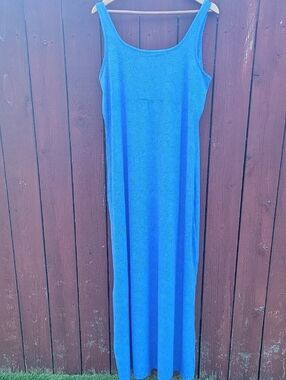 Columbia Blue Sleeveless Maxi Dress -Tank Style Performance Fishing Gear